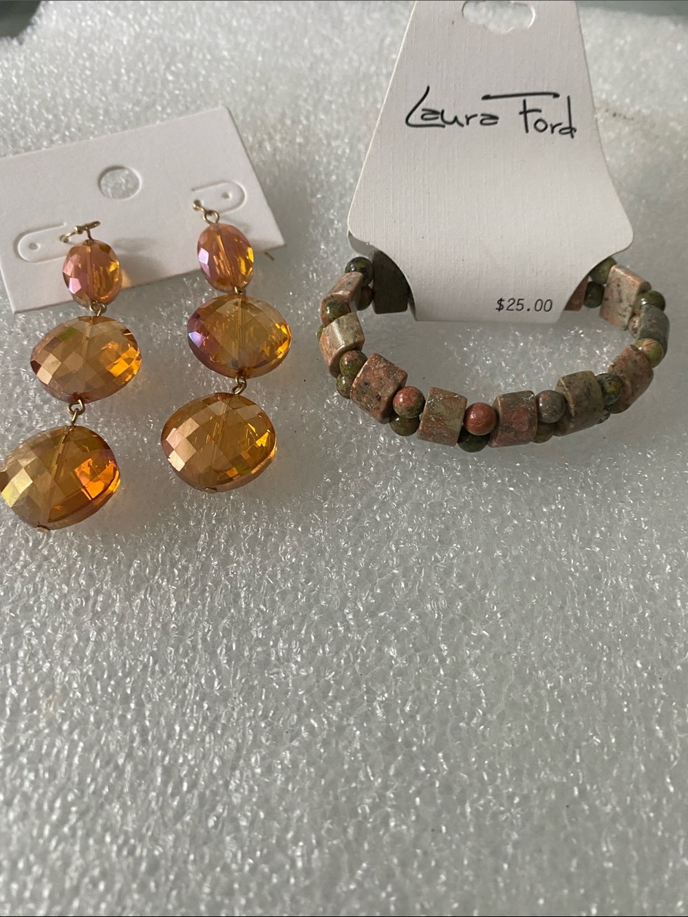 Amber Crystal Drop Earrings
